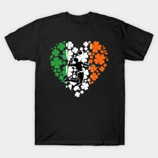 Volleyball Player Heart Ireland Flag Patrick's Day T-Shirt
